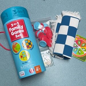 3-in-1 Family Game Set - Blue and Red